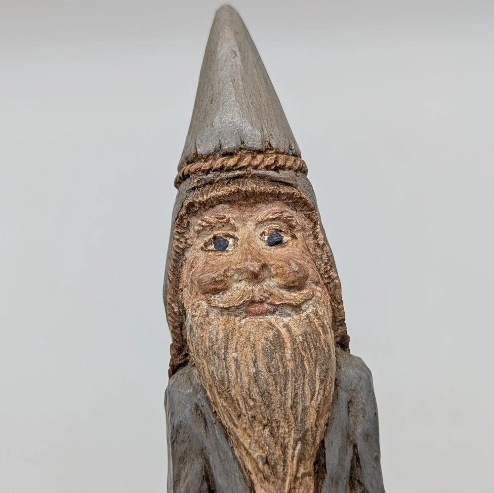 Vintage 1992 Resin Tall Thin Folkart Santa Figure